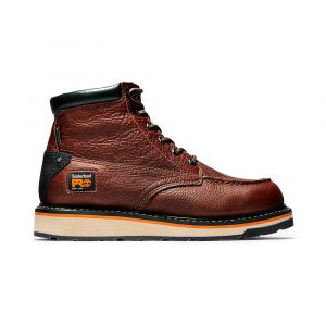 Timberland Men's Gridworks 6-Inch Waterproof Work Boot, All-Weather TPU Outsole, Leather Uppers, Rancher Brown, Medium, 10