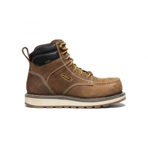 Keen Men's Cincinnati 6-Inch Waterproof Boot, Carbon Toe, Oil and Slip Resistant, EH-Rated, Leather, Belgian/Sandshell