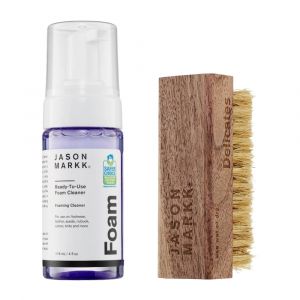 Jason Markk Quick Clean Kit, Ready-To-Use Foam Cleaner & Soft Bristle Delicates Cleaning Brush Duo