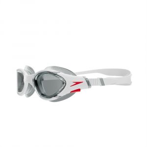 Speedo Biofuse 2.0 Goggles, Wide Split-Strap Design, 100% UV Protection, Antifog, PVC Free, White