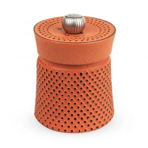 Peugeot Bali Fonte Manual Pepper Mill in Cast Iron Orange, 8 cm - 3", Perfect Kitchen Tool, 35426