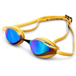 Arena Unisex Python Mirror Goggles for Swimming, Anti Glare, Wide Vision, UV Rays Protection, Copper/Gold