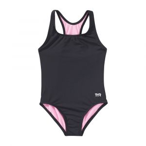 TYR Girls' Maxfit Swimsuit - Ella, Durafast Lite® Fabric, UPF 50+ Technology, Polyester Blend, Black, S