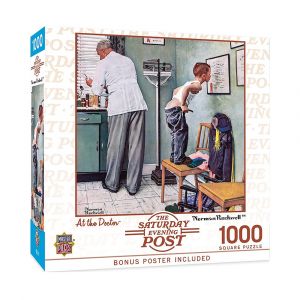 Masterpieces Saturday Evening Post - At the Doctor 1000 Piece Jigsaw Puzzle, Family Fun Game