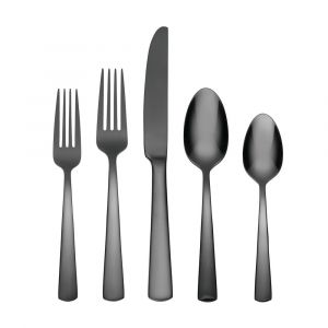 Oneida Aptitude Glossy Midnight 20-Pc Flatware Set, Service for 4, Stainless Steel, Dishwasher Safe