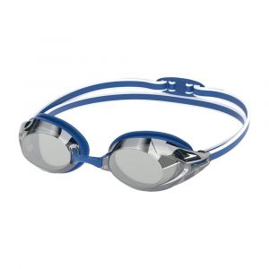 Speedo Adult Vanquisher 3.0 Mirror Swim Goggles, Anti-Fog, Slide & Lock Nose Bridge, Blue/White