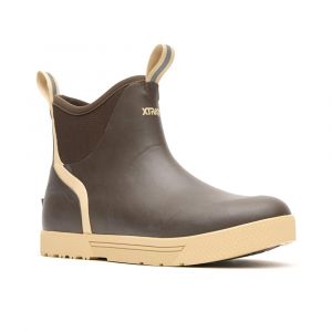 Xtratuf Men's Wheelhouse 6-in Ankle Deck Boot, 100% Waterproof, SRC-Rated Outsole, and Pull-On Tabs, Brown, Medium, 10