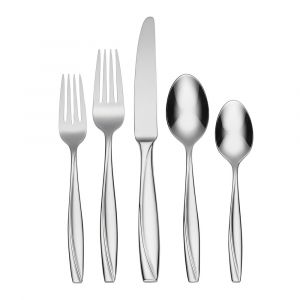 Oneida Camlynn 53-Piece Everyday Flatware Set, Service For 8, Stainless Steel, Mirror Finish