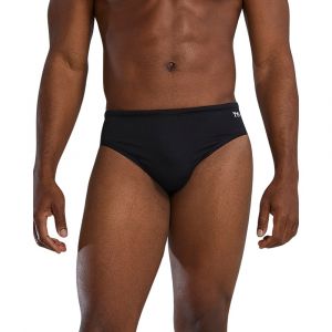 TYR Men's Durafast Elite® Brief Swimsuit - Solid, UPF 50+  & Chlorine Resistant, Polyester Blend, Black, 30