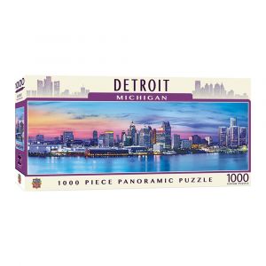 MasterPieces Detroit, Michigan 1000-Piece Panoramic Jigsaw Puzzle, Breathtaking Cityscape, Ages 14+