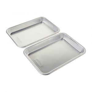 Nordic Ware Rectangular Aluminum Burger Serving Trays Pack of 2, ideal for Serving, Silver