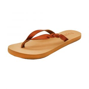 Flojos Women's Serenity Sandal, Asymmetrical Braided Faux Leather Strap with Self-Liner, Natural/Tan, 6