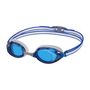 Speedo Junior Vanquisher 3.0 Swim Goggles, Enhanced Vision, Slide & Lock Nose Bridge, Anti-Fog, Blue
