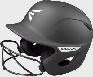 Easton Women's Ghost Matte Solid Softball Helmet With Existing Mask, Extra Plush Foam Padding, Grey