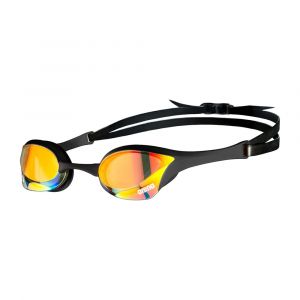 Arena Unisex Cobra Ultra Swipe Racing Swim Goggles, Anti-Fog Technology, Interchangeable Nose Bridge, Yellow Copper/Black