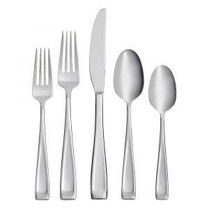 Oneida Moda 5-Piece Fine Flatware Place Setting, Service For 1, Stainless Steel, Mirror Finish