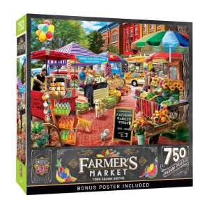 Masterpieces 18x24-Inches Farmer's Market - Town Square Booths 750 Piece Jigsaw Puzzle