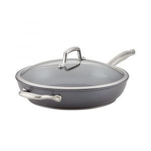 Anolon Accolade 12" Deep Frying Pan, Lid & Helper Handle, Hard-Anodized Nonstick, Dishwasher Safe