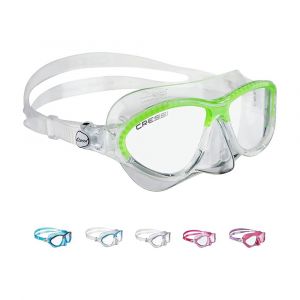 Cressi Kids Comfortable Silicone Mask with Adjustable Strap, for Snorkeling and Pool, Clear-Lime