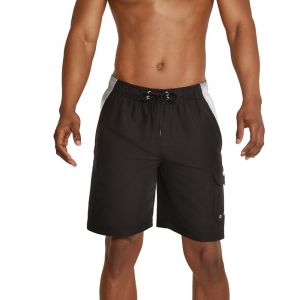 Speedo Men's Marina Sport Volley, Durable Water Repellent Swim Short, 4 Way Stretch, UPF 50+, Gray, S