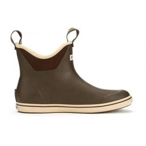 Xtratuf Men's 6-Inch Ankle Deck Boot with Pull-On Tabs & Slip-Resistant Chevron Outsole, 100% Waterproof, Chocolate/Tan, 10