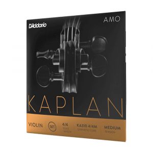 D'Addario Kaplan Amo Violin String Set, 4/4 Scale, Medium Tension, Ball-End Construction, KA310 4/4M