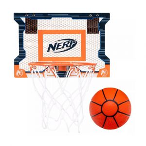 Nerf 15" X 10" Pro Mini Basketball Hoop Set, Over-the-Door with Steel Rim & Foam Ball, Orange/Black