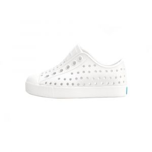 Native Jefferson Toddler Slip-On Sneakers, Rubber Rand and Toe & Injection Molded EVA Construction, Shell White, C10