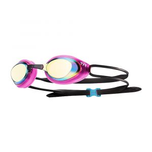 TYR Women's Blackhawk Racing Goggles, Polycarbonate Lenses with UVA/UVB Protection, Gold/Pink