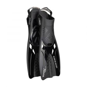 Cressi Adult Adjustable Snorkeling Fins, Lightweight Travel Swim Wear, Large/X-Large, Black