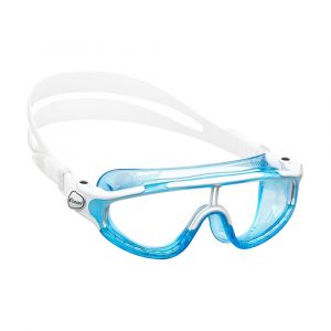 Cressi Kids Baloo Swim Goggles with UV Protected, Curved & Shutterproof Lenses, Blue-White