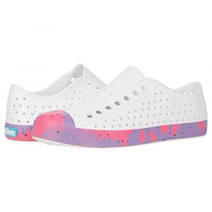 Native Unisex Jefferson Marbled Slip-On Sneakers, Rubber Rand and Toe & Odor Resistant EVA Material, White, M5/W7