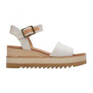 Toms Women's Diana Wedge Sandal with Canvas Upper & Sawtooth EVA Outsole, Medium, 10, Natural