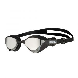 Arena Unisex Cobra Tri Swipe Mirror Goggle for Swimming, Polycarbonate Lens, Anti Fog, UV Protection, Silver/Black
