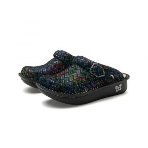 Algeria Women's Seville Ric Rack Rainbow Clog Shoe, Hand Stitched, APMA Accepted, Leather, Medium, 10