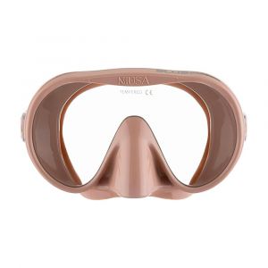 Cressi Adult Musa Frameless Diving Mask, Wide View Mono Lens, Pure Soft Silicone, Rose Gold