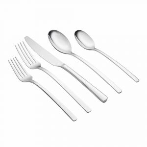 Cambridge Beacon Mirror 45-Piece Flatware Set, Service for 8, Stainless Steel, Dishwasher-safe