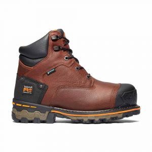 Timberland Men's Boondock 6-Inch Composite Toe Waterproof Insulated Work Boot, Genuine Leather Upper, Brown, Medium, 10