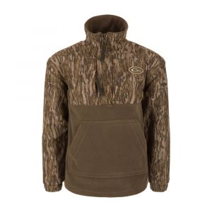 Drake Youth MST Eqwader 1/4 Zip Jacket with Magnattach Pocket, Size 16, Camo Mossy Oak Bottomland