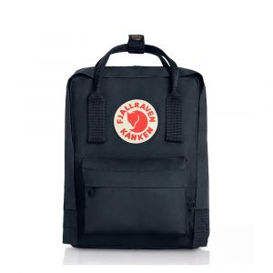 Fjallraven Kanken Mini Classic Backpack with Front Pocket, Removable Seat Cushion & Reflective Logo, Black