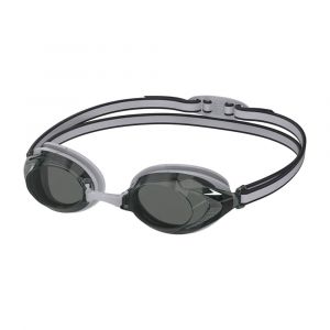 Speedo Junior Vanquisher 3.0 Swim Goggles, Enhanced Vision, Slide & Lock Nose Bridge, Anti-Fog, Gray