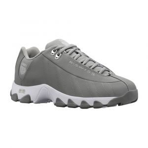 K-Swiss Leather ST329 CMF Men’s Training Sneaker, K-EVA Cushioning & Durable Outsole, Neutral Gray/Silver, Size 10
