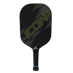 Diadem Icon V2 Pickleball Paddle, Japanese-Sourced Carbon Fiber & Replaceable Edge Guard, Black, XL