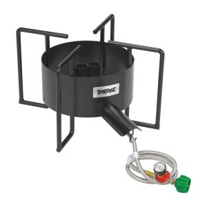 Bayou Classic® 22-in Dual Jet Bayou® Cooker with 30-psi Adjustable Regulator, Welded Steel Construction