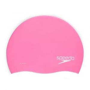 Speedo Adult Solid Silicone Cap, Chlorine Resistant Swimwear, Stretchable, Durable and Latex Free, Pink