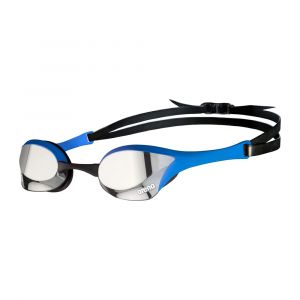 Arena Unisex Cobra Ultra Swipe Racing Swim Goggles, Anti-Fog Technology, Interchangeable Nose Bridge, Silver/Blue