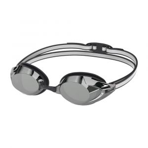 Speedo Adult Vanquisher 3.0 Mirror Swim Goggles, Anti-Fog, Slide & Lock Nose Bridge, Black/Smoke
