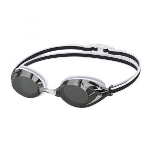 Speedo Junior Vanquisher 3.0 Mirror Goggles, Wide Strap, Slide & Lock Nose Bridge, White/Gray