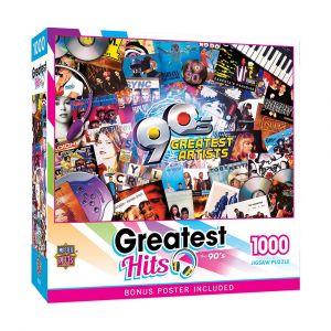 Masterpieces Greatest Hits - 90's Artists 1000 Piece Jigsaw Puzzle, Bonus Poster Included