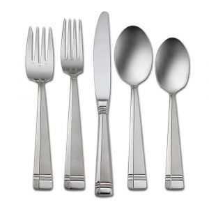 Oneida Amsterdam 45-Piece Everyday Flatware Set, Service For 8, Stainless Steel, Satin Finish